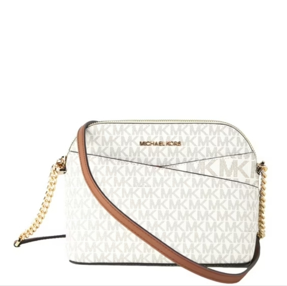 NWT Michael Kors Jet Set Travel Medium Logo Dome Crossbody Bag